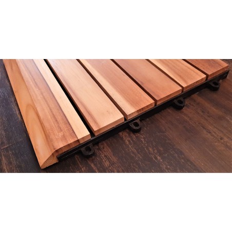 Dřevěné teakové dlaždice "Indonesia" se šikmou přechodovou hranou, 30x30x2,4 cm, 1 ks