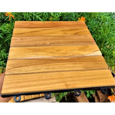 Dřevěné teakové dlaždice "Indonesia" se šikmou přechodovou hranou, 30x30x2,4 cm, 1 ks
