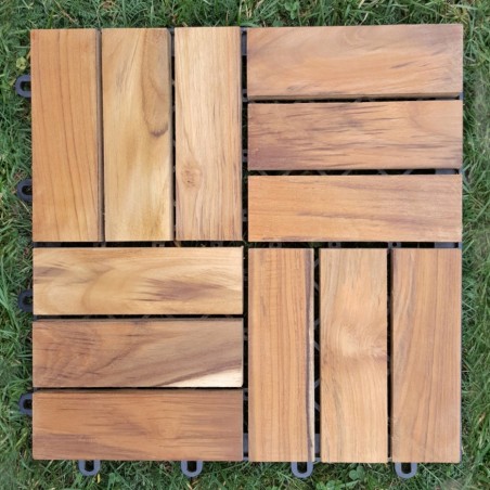 Dlaždice z teakového dřeva, 30x30x2,4 cm, 1 ks